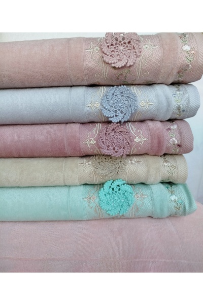 Fiesta Кадифе Dual Бордюр 3D Вишивка, Rennkli 100% Бавовна Рушник для рук (6 шт. x 50x90 см)