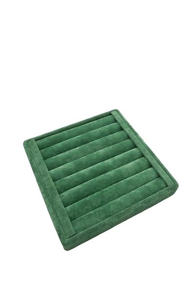MeGass Dekor Domestic Production Suede Fabric Green Color 15 cm / 15 cm Ring Display Stand
