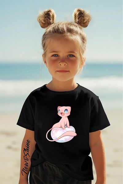 New Shine 1 tricou este un cadou pentru achiziții de 6 și mai sus în coș - Tricou pentru copii oversize cu imprimeu Pokemon roz