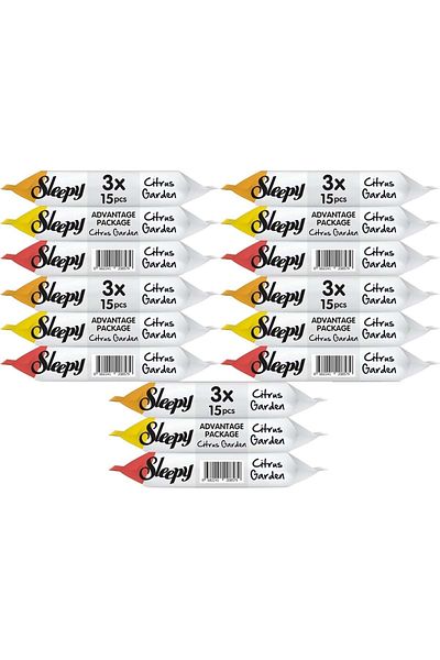 Sleepy Set of 15 Citrus and Citrus Wet Towels Pocket Wipes - 225 Sheets