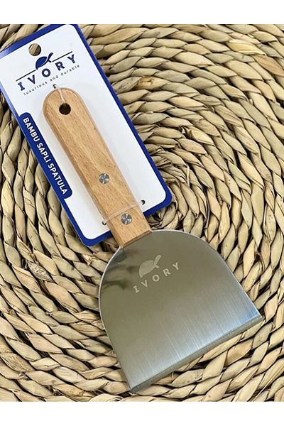 Fark Teknoloji Stainless Steel Cake Bamboo Handle Spatula New Model