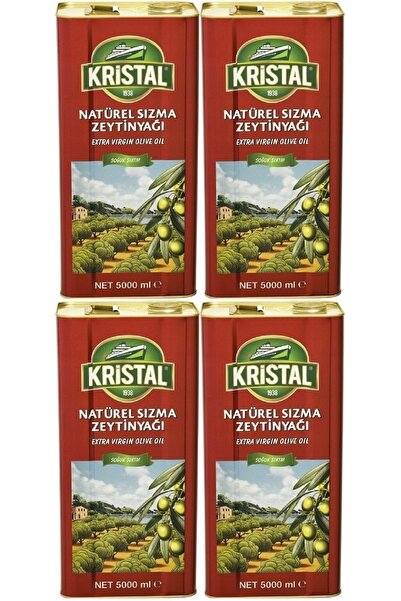 Kristal Zeytinyağı 20lt Natürel Sızma Soğuk Sıkım (TENEKE) (4PK*5LT)