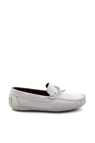 Bambi Beyaz Leather Erkek Loafer Ayakkabı E01082020143