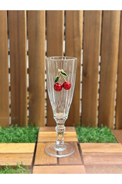 Hediye Köşkü 6 Kişilik Kirazlı Flüt Bardak