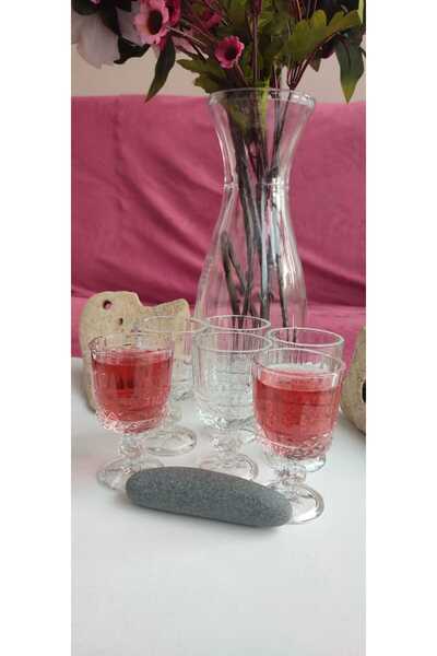 ORTAKÖY CENNETİ زجاج بجانب القهوة بأرجل زجاجية سعة 65 مل وارتفاع 9 سم. عرض ال...