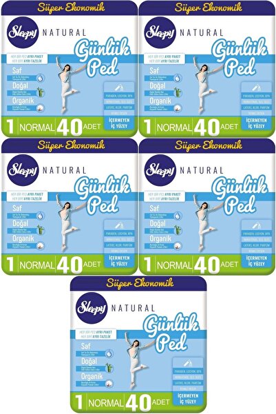 Sleepy Natural Günlük Ped Normal 200 Adet Süper Ekonomik Pk (5PK*40)