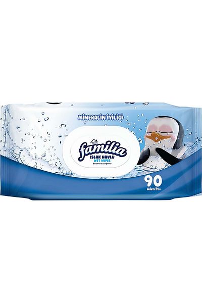 Familia Wet Towel Wipes 90 Sheets Mixed Set of 12 (Freshness of Lavender-Mineral-Green) 1080 Sheets