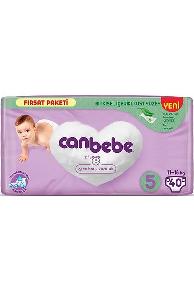 Canbebe 11-18Kg Baby Diapers - Junior Size 5, 160 Pieces Advantage Opportunity Package