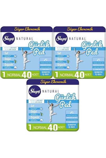 Sleepy Natural Günlük Ped Normal 120 Adet Süper Ekonomik Pk (3PK*40)