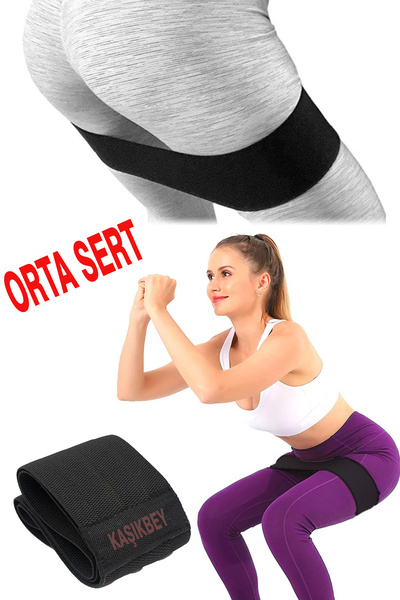 KAŞIKBEY Squat Bant Pilates Yoga  Fitness Kalça Direnç Lastiği Egzersiz Lasti...