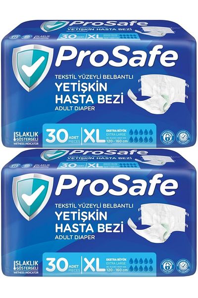 PROSAFE XL Size 60 Pieces Patient Diapers and Waist Band, Textile Surface and 2 Pk