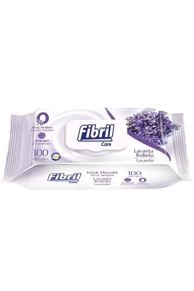 Fibril Wet Towel Wipes 100 Sheets Lavender with Plastic Cover (Set of 48) 4800 Sheets