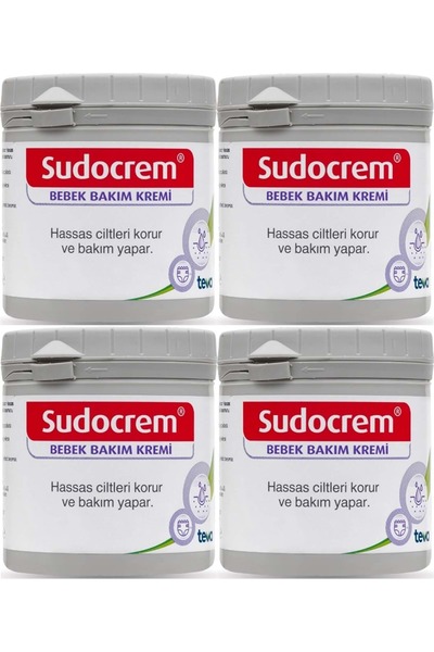 Sudocrem كريم العناية بالطفل - كريم طفح الحفاضات 250 جرام (مجموعة من 4)
