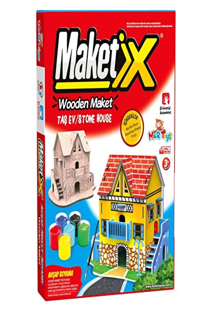 Genel Markalar Mor  Maketix Ahşap Maket Boyama Set TAŞ EV