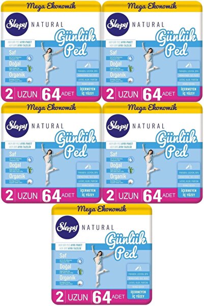 Sleepy Natural Günlük Ped Uzun 320 Adet Mega Pk (5PK*64)