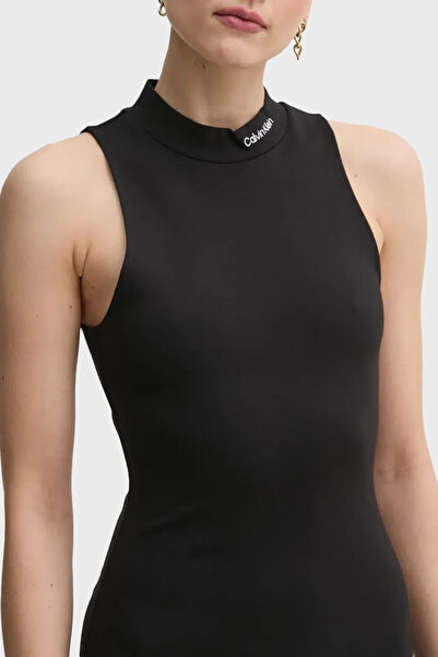 Calvin Klein Streç Logo Baskılı Slim Fit Mini Boy Yırtmaçlı Elbise J20J225290BEH ELBİSE J20J22