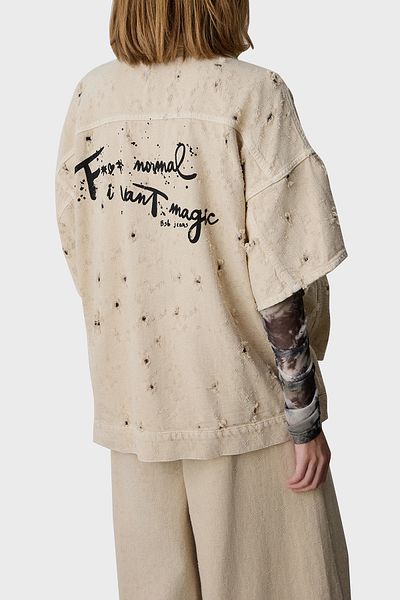 BSB 100% Cotton Regular Fit Distressed Back Printed Shirt Shirt 053