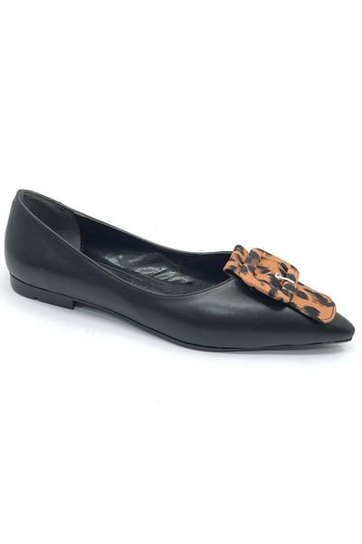 Kocamanlar Ayakkabı Balerina de damă Feles Leopard cu cataramă NEGRE