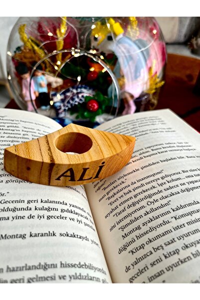 dagdan store Kişiye Özel Ahşap Kişiselleştirilebilir Kitap Okuma Yüzüğü