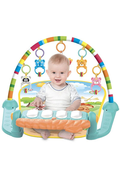 Kamarot Sevimli Piyanolu Sesli Işıklı Aynalı Oyun Halısı bebek yenidoğan