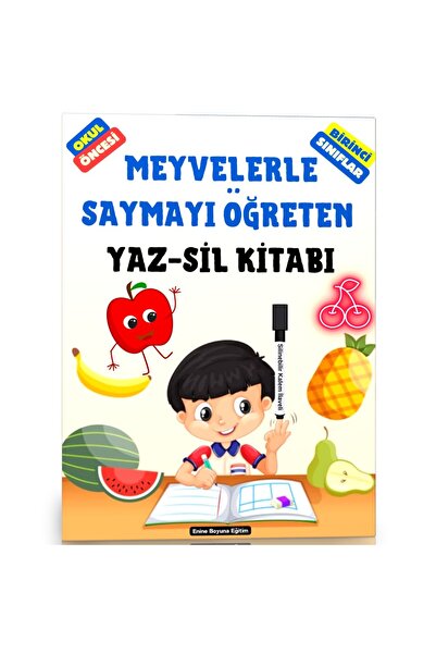 Enine Boyuna Eğitim كتاب YAZ-SIL لتعليم الأطفال العد بالفواكه
