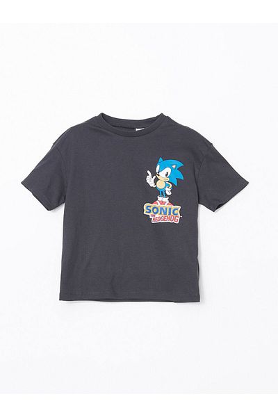 LC Waikiki New Season Sonic Printed Boys' T-Shirt and Shorts 2-Piece Set - S5G739Z1