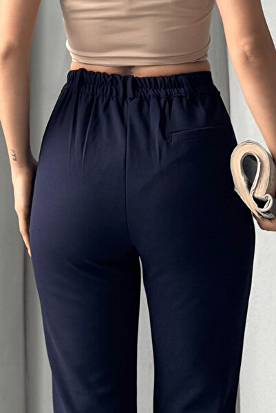 Paw Garage Kadın Elise Yüksek Bel Arkası Lastikli Dar Paça Toparlayıcı Likralı Kumaş Pantolon