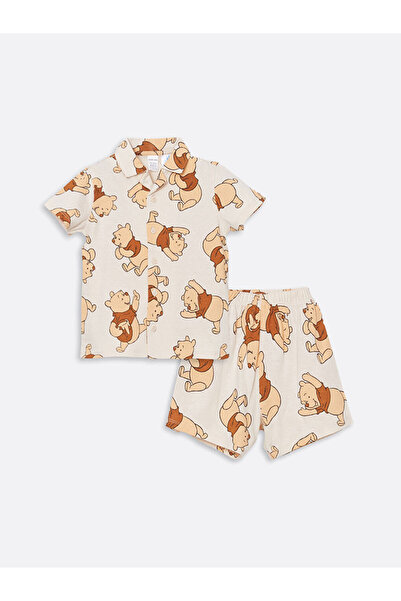 LC Waikiki طقم بيجامة LCW baby Beige Winnie the Pooh مطبوعة للأطفال الأولاد