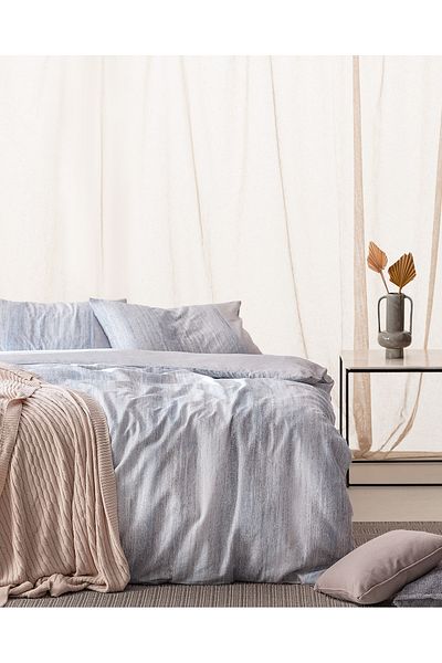 Madame Coco Sarthe, bedrucktes Bettbezug-Set aus 100 % Baumwolle, Einzel-Krepp