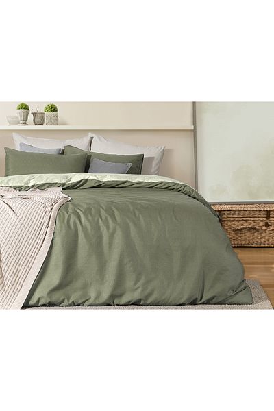 Madame Coco Cher Bedrucktes Einzelbettbezug-Set - Khaki