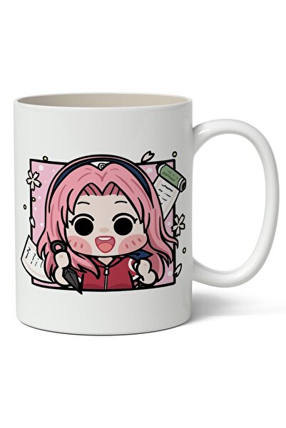 Toyaso كوب أبيض بتصميم الرسوم المتحركة Naruto Chaveiro Sakura Avatar هدية لصد...