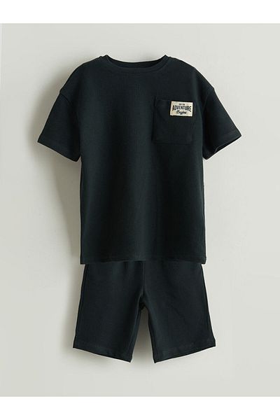 LC Waikiki Lcw Printed Boys' T-Shirt and Shorts 2-Piece