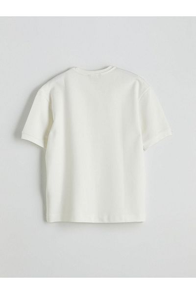 LC Waikiki Ecru Crew Neck Printed Men's T-Shirt