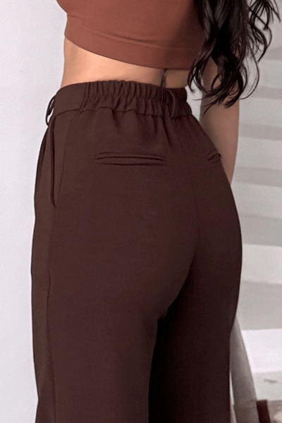 Paw Garage Γυναικείο Aurelia ύφασμα ελαστικό ύφασμα με ψηλόμεσο ελαστικό πίσω μέρος παντελόνι palazzo