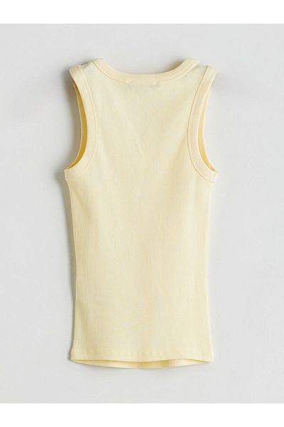 LC Waikiki Xside Yellow U Neck Textured Women's Undershirt