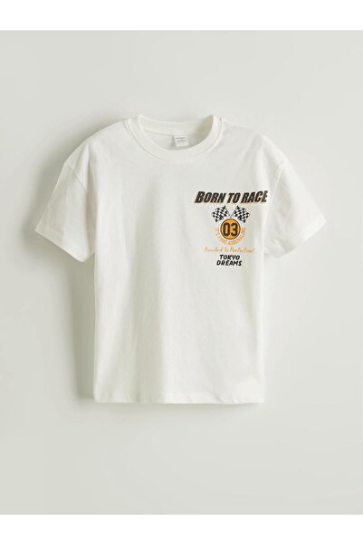 LC Waikiki تي شيرت للأولاد من Özmarka New Season برقبة دائرية وطباعة نصية