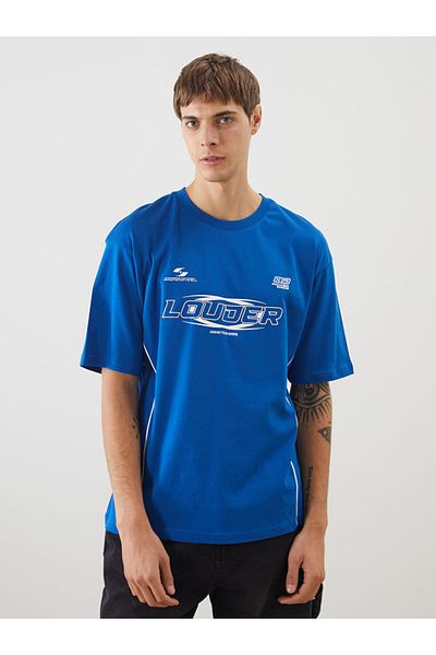 LC Waikiki Tricou pentru bărbați din bumbac pieptănat imprimat cu gât crew din sezonul nou - S5NY45Z8