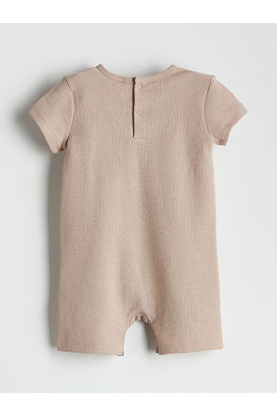 LC Waikiki Lcw Baby Beige Crew Neck Basic Baby Boy Jumpsuit