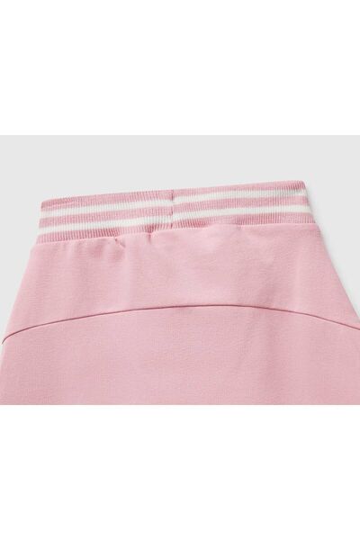 United Colors of Benetton Baby Pink Printed Raglan Sleeve Top and Drawstring Waist Sweatpants Set