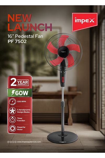 İMPEX Impex 16"Pedestal Fan (PF 7502)