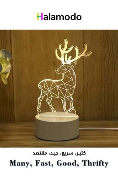 HALAMODO Creative Night Light USB Rechargeable Table Lamp Home Decoration Deer Shape