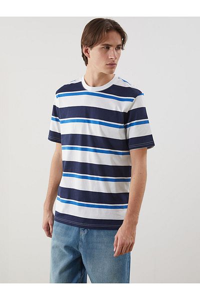 LC Waikiki Crew Neck Striped Combed Cotton Men's T-Shirt