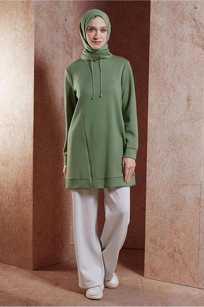 Alvina 45093 Model Zippered Tracksuit Tunic