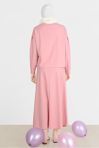 Alvina STONE POCKET DETAILED DOUBLE SKIRT SET 42658