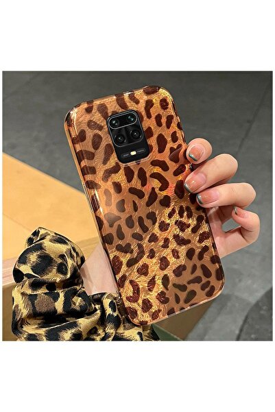 Pro Aksesuar Xiaomi Redmi Note 9 Pro Max Uyumlu Kılıf Lüx Leopar Desenli Sili...