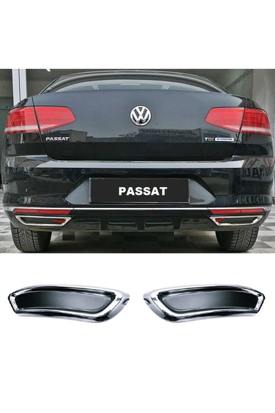 MYTUNİNG Vw Passat B8 2015-2019 Arası Krom Egzos Difüzör 2 Parça P.çelik Uyumlu