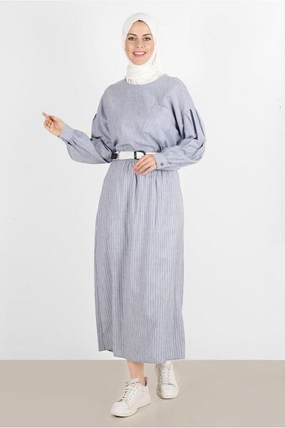 Alvina 42686 Model Linen Look Set de fuste duble