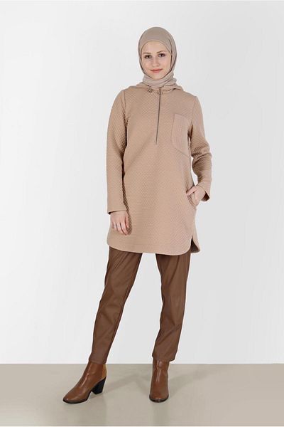 Alvina POCKET DETAIL HOODED QUILTED TUNIC 42373