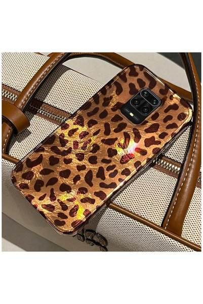 Zebana Xiaomi Redmi Note 9 Pro Max Compatible Case Zebana Luxe Leopard Silicone Case Desert Titanium
