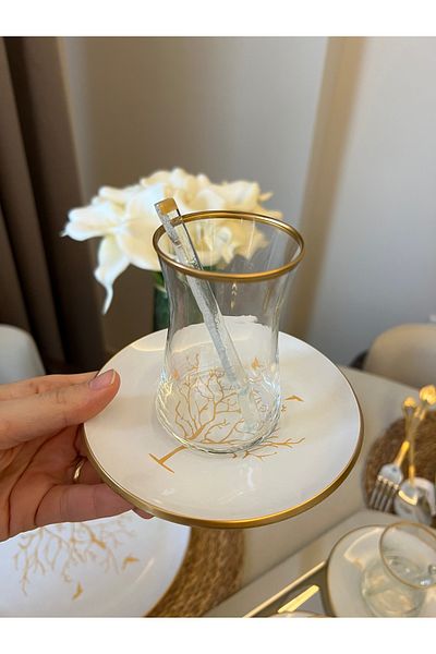 PONCİKPAZAR 18 Pieces Tree Model Tea Set